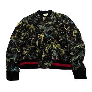 13-28 GUCCI Men's NWOT Sweater Zip-Up Tropical Motif Size 48/Medium